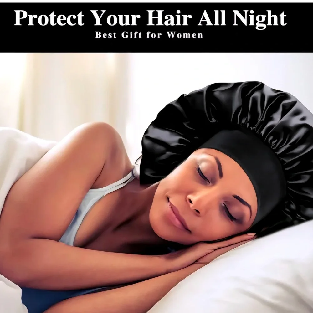 Satin Sleep Bonnet Hair Cover Sleeping Cap Night Head Cover for Women - Picture 4 of 4
